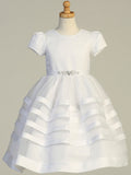 Aurora Tea-Length Satin & Organza Dress - Communion & Special Occasion