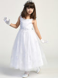 Absolutely Beautiful Girls Satin 1st Communion Dress With Beads And Sequins