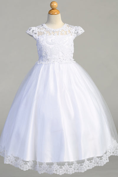 Embroidered Lace Tulle Communion Dress Flower Girl Special Occasion Dress