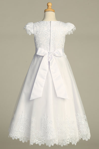 Petra Satin & Lace Communion Dress – Perfect for Formal Occasions