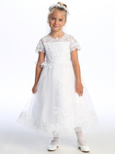 Aurora Grace Communion Dress | Tea-Length Lace Gown