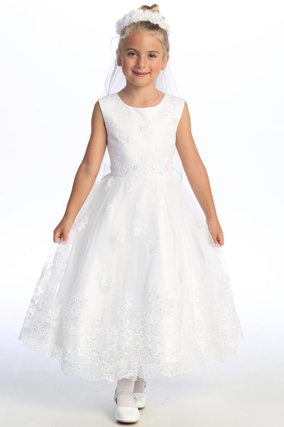 Rehana White Lace Communion Dress – Graceful & Elegant