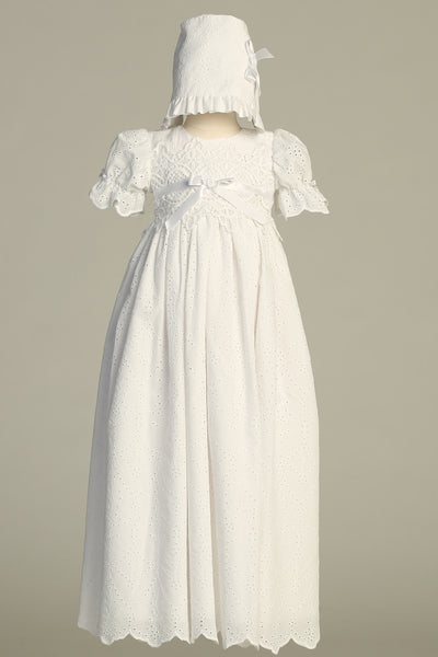 Sabrina Baby Christening Gown – Graceful Embroidered Baptism Dress