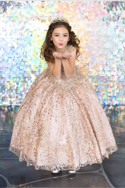Girls All Over Sequin Glitter Embellished Pageant Party Special Occasion Dress