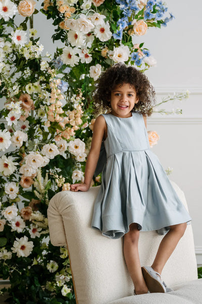 Isadora Blue Shimmer Dress | Teter Warm Couture Girls