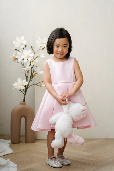 Rosamie Teter Warm Girls Bright Pink Bow Party Dress
