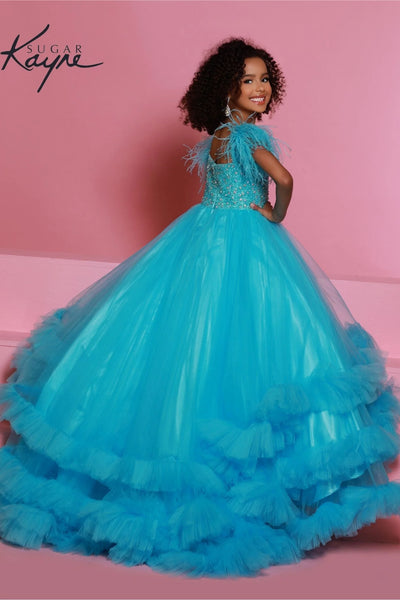 Tulle Pageant Ball Gown - Sugar Kayne C327 Girls Dress | Blush Kids Luxury Couture