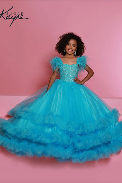 Tulle Pageant Ball Gown - Sugar Kayne C327 Girls Dress | Blush Kids Luxury Couture