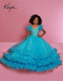 Tulle Pageant Ball Gown - Sugar Kayne C327 Girls Dress | Blush Kids Luxury Couture