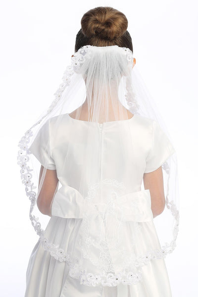 Guadalupe Kids’ First Communion Veil – 24" Veil with Comb