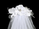 Ophelia Kids Communion Veil – Flowers, Rhinestones & Pearls