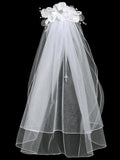 Ophelia Kids Communion Veil – Flowers, Rhinestones & Pearls