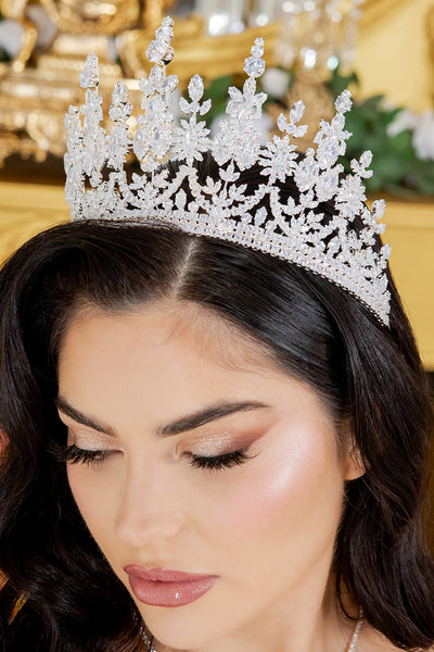 Rose Gold Crystal Quinceañera Ball Gown with Train