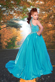 Serena Luxe Gown – Turquoise, Emerald & Red Pageant Dress