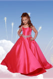 Girls Pageant Dress in Ivory, Emerald & Pink – 2Cute Aurora Party Gown