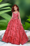 2Cute Samira Silver, Red & Royal Sequin Pageant Dress