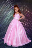 2Cute Glitter Ball Gown for Girls – White, Pink & Blue