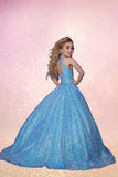 2Cute Zahra Aqua or White Girls Pageant Dress