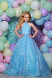 2Cute Zahra Aqua or White Girls Pageant Dress