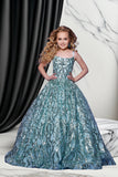 2Cute Aqua Sequin Ball Gown for Girls – Pageant & Special Occasion Dress