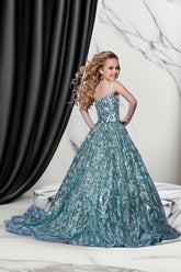 2Cute Aqua Sequin Ball Gown for Girls – Pageant & Special Occasion Dress