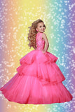 Adelina 2Cute Girls Pageant Dress in Hot Pink or Orange