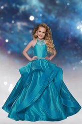 Teal Turquoise Ruffle Pageant Dress – 2Cute Giselle Gown