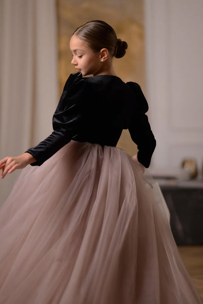 Zaria Gown – Velvet & Tulle Ball Gown for Girls | Special Occasion Dress