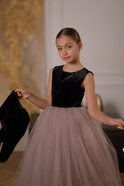 Zaria Gown – Velvet & Tulle Ball Gown for Girls | Special Occasion Dress