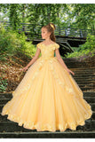 Aurielle Couture Yellow Flower Girl Ball Gown