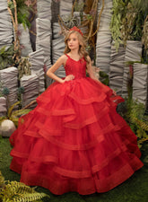 Sabrina Red Fashion Couture Girls Pageant Dress