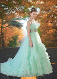 Tiffany Ruffle Ball Gown - Brydealo Couture Pageant Dress