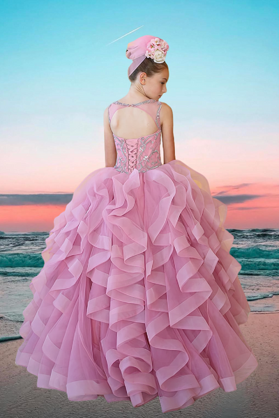Isla Rose Ruffle Gown – Girls Pageant & Birthday Dress
