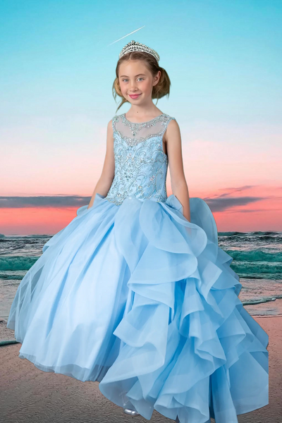 Isla Rose Ruffle Gown – Girls Pageant & Birthday Dress