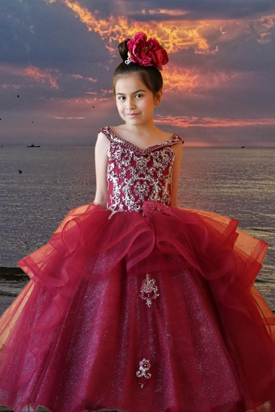Isla Rose Ruffle Gown – Girls Pageant & Birthday Dress
