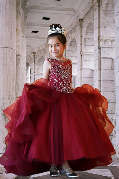 Isla Rose Ruffle Gown – Girls Pageant & Birthday Dress