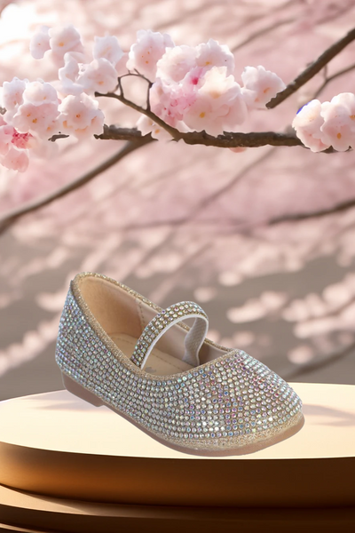 nfant & Toddler Rhinestone Mary Jane Shoes – Gold or Silver Sparkle Flats