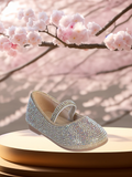nfant & Toddler Rhinestone Mary Jane Shoes – Gold or Silver Sparkle Flats