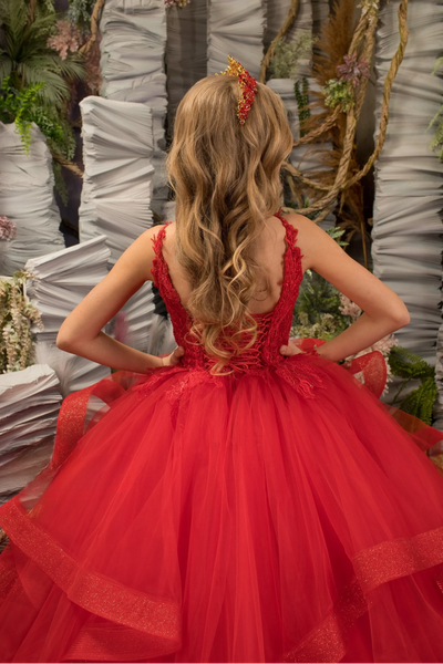 Sabrina Red Fashion Couture Girls Pageant Dress