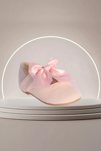 Glitter Baby Girl Shoes with Bow – Infant Sizes 1–4