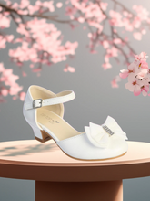 White Girls Dress Shoe with Bow | Communion & Special Occasion