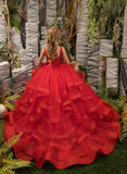 Sabrina Red Fashion Couture Girls Pageant Dress