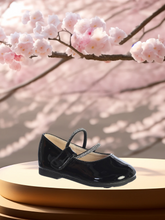 Girls Rhinestone Strap Dress Shoe – White, Ivory, Blush, Black | Blush Kids