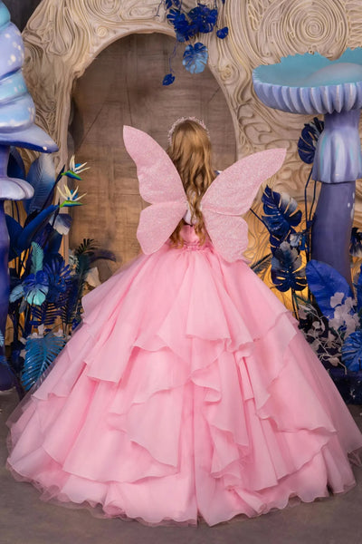 Marina Blossom Gown – Pink Ruffle Couture Pageant Dress