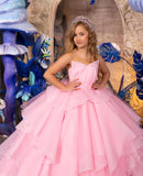Marina Blossom Gown – Pink Ruffle Couture Pageant Dress