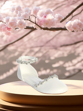 Girls White Crystal Flat – Communion & Flower Girl Shoe