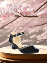 Girls Dress Shoes with Rhinestone Strap – Black or White