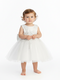 Baby White or Ivory Glitter Flower Girl Dress 6M-24M