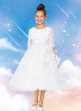 Arabella Lace Tea-Length Dress – Communion & Special Occasion