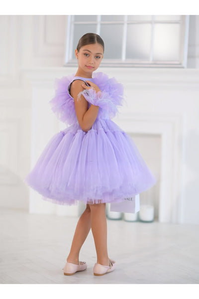 Paislee Couture Dress - Handmade Luxury with Tulle & Feathers